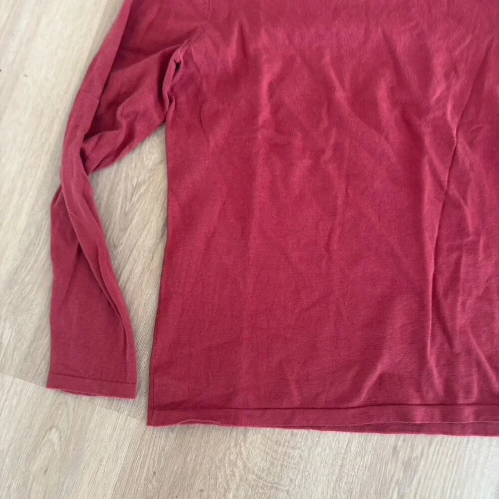 ** PENDLETON Mock Neck Pullover Sweater Women's Size S Cranberry Red Silk Blend - Picture 2 of 8